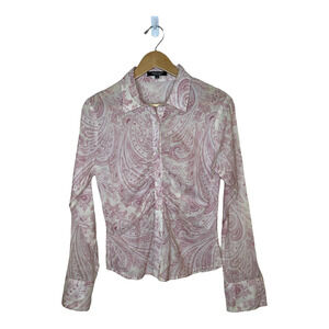 Karen Kane Paisley Button Up Shirt Size M